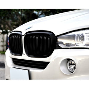 AutoTecknic Matte Black Dual Slat Front Grilles BMW F15 X5 / F16 X6 / F85 X5M / F86 X6M