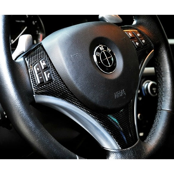 AutoTecknic Carbon Fiber Steering Wheel Trim BMW E90 E92 E82 Sport