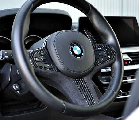 ensidigt kamera spyd AutoTecknic Carbon Fiber Alcantara Steering Wheel Trim (heated) BMW G0 -  Emnotek
