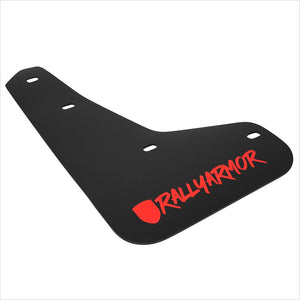 Rally Armor 12-19 Ford Focus ST / 16-19 RS Black UR Mud Flap w/ Red Altered Font Logo