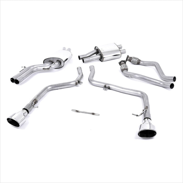 Milltek Catback Exhaust non-Resonated Dual Polished Oval Tips Audi S5 (B8) 3.0T