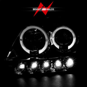 ANZO 1997.5-2003 Ford F-150 Projector Headlights w/ Halo and LED Chrome 1pc