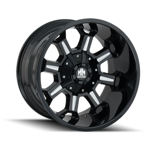 Mayhem 8105 Combat 20x10 / 5x127 BP / -19mm Offset / 87mm Hub Black w/ Milled Spokes Wheel