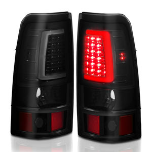 ANZO 1999-2002 Chevy Silverado 1500 LED Taillights Plank Style Black w/Smoke Lens