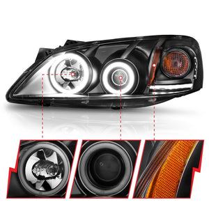 ANZO 2005-2010 Pontiac G6 Projector Headlights w/ Halo Black (CCFL)