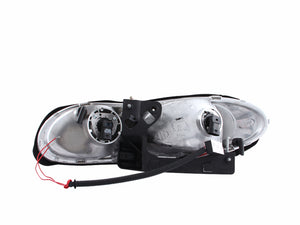 ANZO 1998-2002 Chevrolet Camaro Crystal Headlights w/ Halo Black