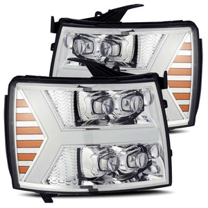 AlphaRex 07-13 Chevrolet Silverado NOVA-Series LED Projector Headlights Chrome