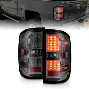 ANZO 15-19 Chevy Silverado 2500HD/3500HD (Factory Halogen Only) LED Tail Lights Smoke w/Clear Lens