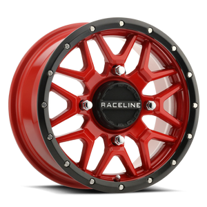 Raceline A94R Krank 14x7in / 4x110 BP / 10mm Offset / 83.8mm Bore - Red & Black Lip Wheel