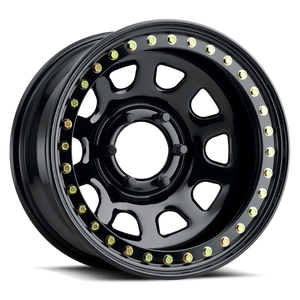 Raceline RT51 Daytona Rock 15x8in/6x139.7 BP/-19mm Offset/107.95mm Bore - Gloss Black Beadlock Wheel