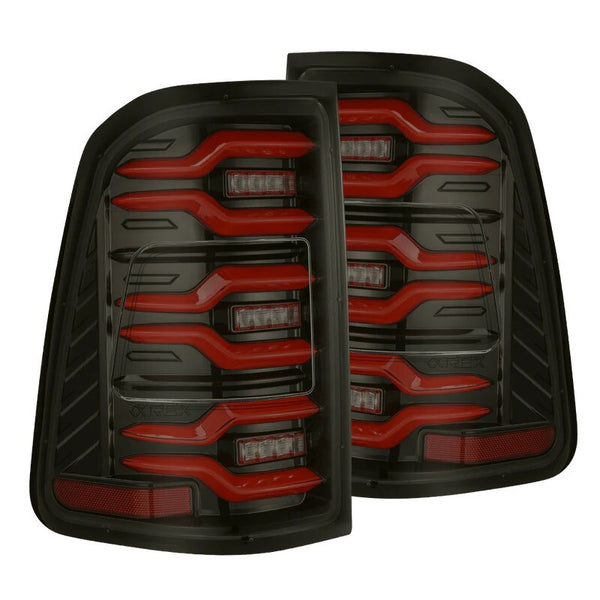 Alpharex 25-26 Ram 1500 LUXX-Series LED Tail Lights Black Red