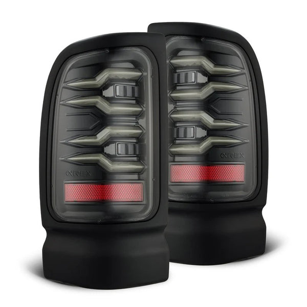 AlphaRex 94-01 Dodge Ram 1500/94-02 Ram 2500/3500 LUXX-Series LED Tail Lights Alpha-Black