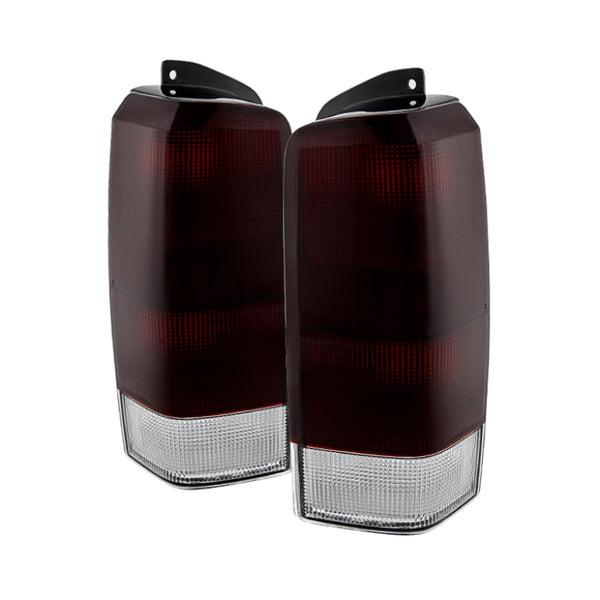 Xtune Jeep Cherokee 1997-2001 OEM Style Tail Lights Red Smoked ALT-JH-JC97-OE-RSM