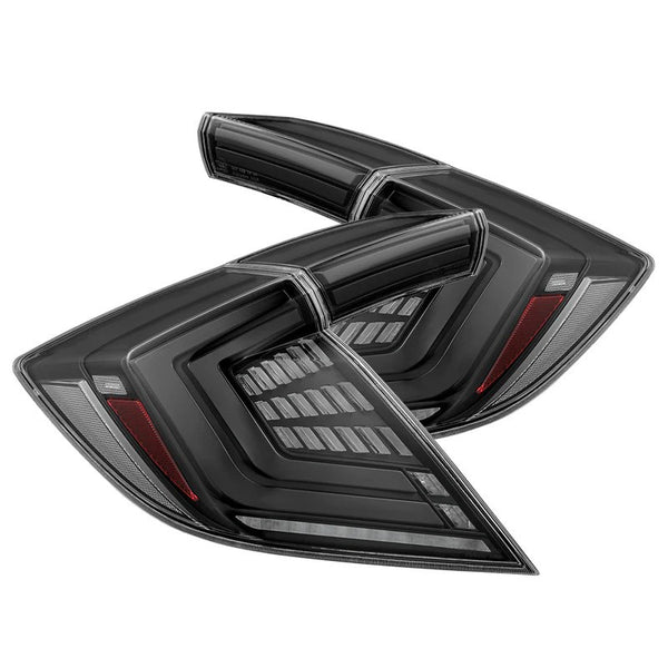 AlphaRex 16-21 Honda Civic Hatchback / Type-R FK8 NOVA-Series Prismatic LED Tail Lights Alpha-Black