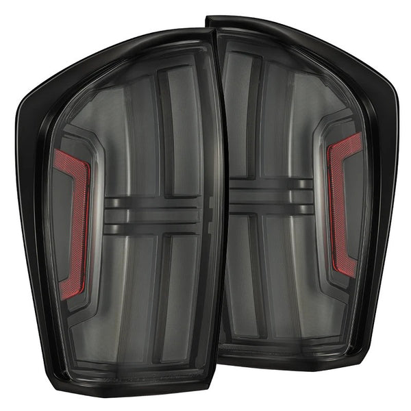 AlphaRex 16-23 Toyota Tacoma NOVA-Series Prismatic LED Tail Lights Black