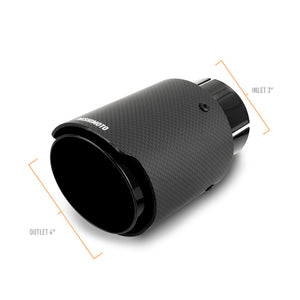 Mishimoto Carbon Fiber Muffler Tip 3in Inlet 4in Outlet Black