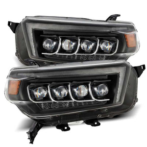 AlphaRex 10-13 Toyota 4Runner NOVA LED Projector Headlights Plank Style Black w/Seq Signal/DRL