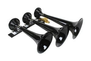 Kleinn Black Triple Horn/ 15In/13In/11In - High Impact ABS Trumpet/ Zinc Alloy Base