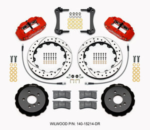 Wilwood Narrow Superlite 6R Front Hat Kit 12.88in Drill Red 2014-2015 Mini Cooper w/Lines