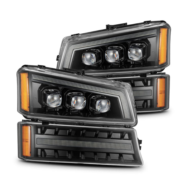 AlphaRex 03-06 Chevy Silverado 1500/2500HD/3500HD/Avalanche Alpha-Black NOVA LED Proj Headlights