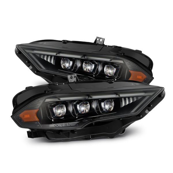 AlphaRex 18-20 Ford Mustang NOVA LED Proj Headlights Alpha-Black w/Activ Light/Seq Signal/Switch DRL