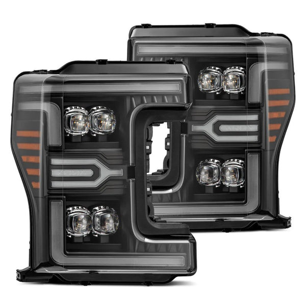 AlphaRex 17-19 Ford Super Duty MKII NOVA-Series LED Projector Headlights Black