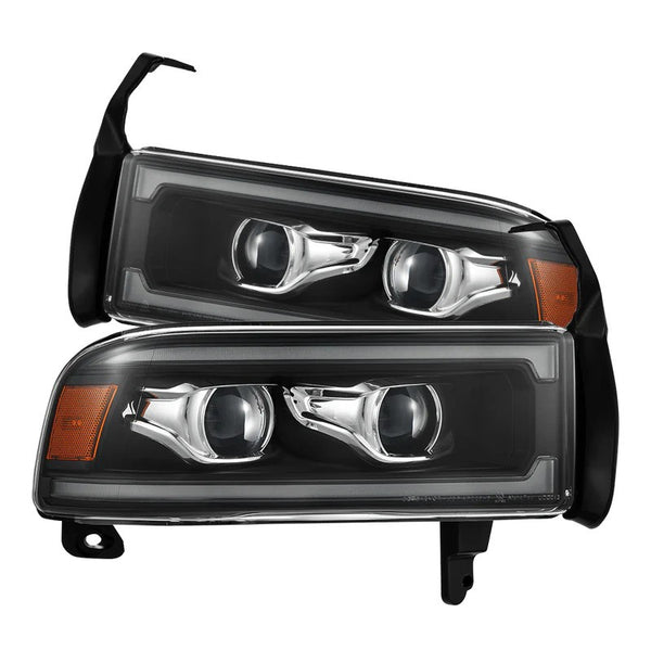 AlphaRex 94-01 Dodge Ram 1500/94-02 Ram 2500/3500 LUXX-Series LED Headlights Black