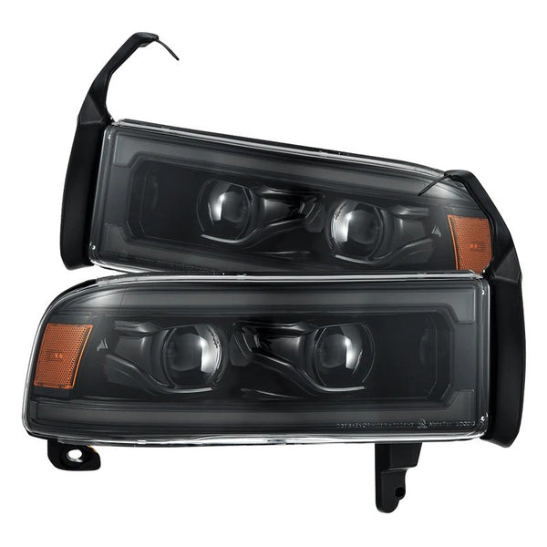 AlphaRex 94-01 Dodge Ram 1500/94-02 Ram 2500/3500 LUXX-Series LED Headlights Alpha-Black