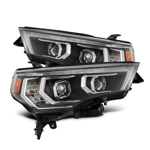 AlphaRex 14-20 Toyota 4Runner MK II PRO-Series Halogen Projector Headlights Black