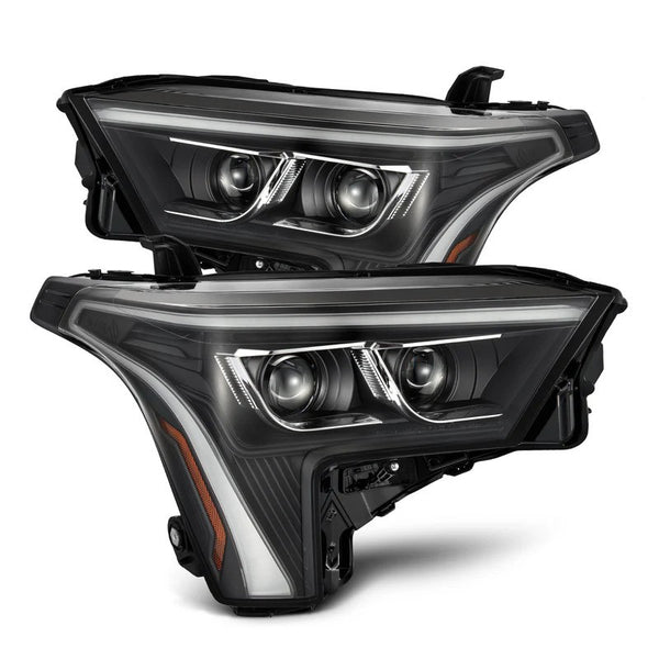 AlphaRex 22-24 Toyota Tundra/Sequoia LUXX-Series LED Projector Headlights Black w/White DRL