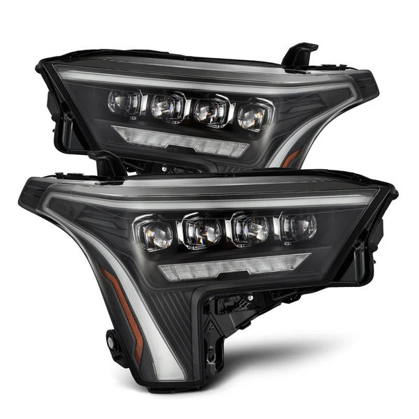 AlphaRex 22-25 Toyota Tundra/Sequoia NOVA-Series LED Projector Headlights Black w/Amber DRL