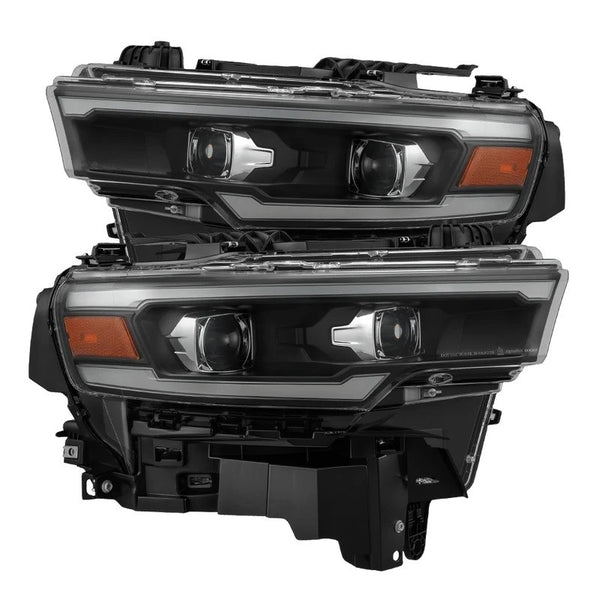 AlphaRex 25-26 Ram 1500 LUXX-Series LED Projector Headlights Black