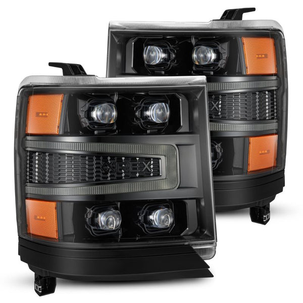 AlphaRex 16-18 Chevrolet Silverado 1500 NOVA-Series LED Projector Headlights Alpha-Black