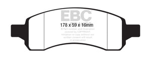 EBC 08+ Chevrolet Traverse 3.6 Greenstuff Front Brake Pads