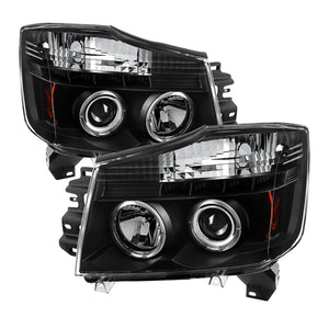 Spyder Nissan Titan 04-14/Armada 04-07 Projector Headlights LED Halo LED Blk PRO-YD-NTI04-HL-BK