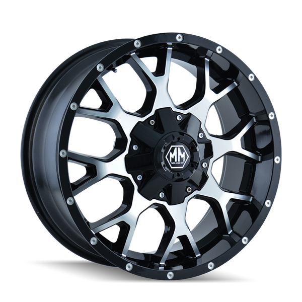 Mayhem 8015 Warrior 20x9 / 8x165.1 BP / 0mm Offset / 130.8mm Hub Black/Machined Face Wheel