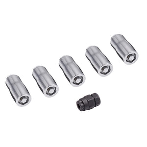 Rugged Ridge Wheel Lock Nut Set 5 Nuts w/Key Chrome M14-1.5