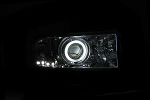 ANZO 1994-2001 Dodge Ram Projector Headlights w/ Halo Chrome