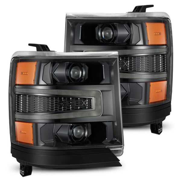 AlphaRex   16-18 Chevrolet Silverado 1500 LUXX-Series LED Projector Headlights Alpha-Black