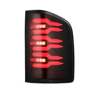 AlphaRex 07-13 Chevy Silverado LUXX-Series LED Tail Lights Black-Red