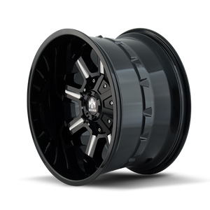 Mayhem 8105 Combat 20x10 / 5x127 BP / -19mm Offset / 87mm Hub Black w/ Milled Spokes Wheel