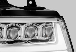 AlphaRex 07-14 Chevrolet Tahoe/Suburban/07-13 Avalanche NOVA-Series LED Projector Headlights Chrome