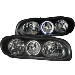 ANZO 1998-2002 Chevrolet Camaro Crystal Headlights w/ Halo Black