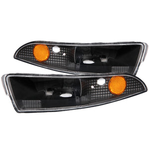 ANZO 1993-2002 Chevrolet Camaro Euro Parking Lights Black w/ Amber Reflector