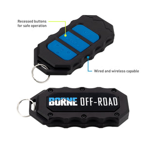 Borne Off-Road 12K Winch - Blue Synthetic Rope