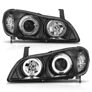 ANZO 2000-2004 Infiniti I30 Projector Headlights w/ Halo Black