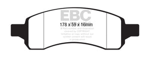 EBC 08+ Chevrolet Traverse 3.6 Greenstuff Front Brake Pads