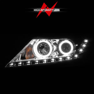 ANZO 2011-2013 Kia Sorento Projector Headlights w/ Halo Chrome (CCFL)