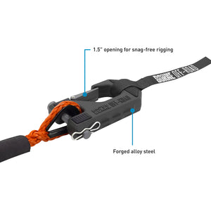 Borne Off-Road Winch Hook - 3/8in Rope - Hand Strap - Orange