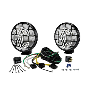 KC HiLiTES Apollo Pro 6in. Halogen Light 100w Spread Beam (Pair Pack System) - Black